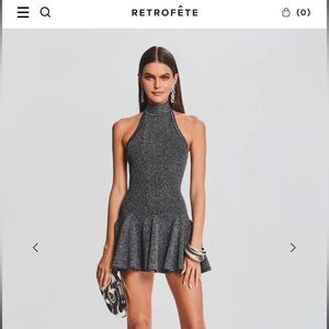 RETROFÊTE Quinn Dress ; Metallic Black / Silver ; New with tags, never worn